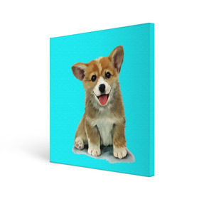Холст квадратный с принтом Корги в Курске, 100% ПВХ |  | Тематика изображения на принте: corgy | dog | korgi | puppy | вельш корги | кардиган | коржик | пемброк | собака | щенок