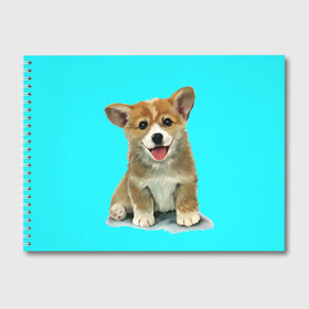 Альбом для рисования с принтом Корги в Курске, 100% бумага
 | матовая бумага, плотность 200 мг. | corgy | dog | korgi | puppy | вельш корги | кардиган | коржик | пемброк | собака | щенок