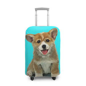 Чехол для чемодана 3D с принтом Корги в Курске, 86% полиэфир, 14% спандекс | двустороннее нанесение принта, прорези для ручек и колес | Тематика изображения на принте: corgy | dog | korgi | puppy | вельш корги | кардиган | коржик | пемброк | собака | щенок