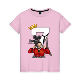 Женская футболка хлопок с принтом Король Эрик в Курске, 100% хлопок | прямой крой, круглый вырез горловины, длина до линии бедер, слегка спущенное плечо | кантона | манчестер юнайтед | эрик кантона