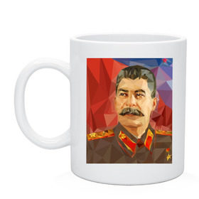 Кружка с принтом Сталин в Курске, керамика | объем — 330 мл, диаметр — 80 мм. Принт наносится на бока кружки, можно сделать два разных изображения | Тематика изображения на принте: ссср | сталин