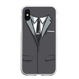Чехол для iPhone XS Max матовый с принтом Костюм в Курске, Силикон | Область печати: задняя сторона чехла, без боковых панелей | Тематика изображения на принте: галстук | классика | костюм | пиджак | стиль | строгий