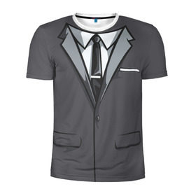 Мужская футболка 3D спортивная с принтом Костюм в Курске, 100% полиэстер с улучшенными характеристиками | приталенный силуэт, круглая горловина, широкие плечи, сужается к линии бедра | галстук | классика | костюм | пиджак | стиль | строгий