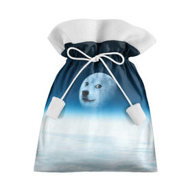 Подарочный 3D мешок с принтом Doge в Курске, 100% полиэстер | Размер: 29*39 см | Тематика изображения на принте: meme | доге | космос | луна