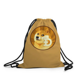 Рюкзак-мешок 3D с принтом Bitcoin в Курске, 100% полиэстер | плотность ткани — 200 г/м2, размер — 35 х 45 см; лямки — толстые шнурки, застежка на шнуровке, без карманов и подкладки | doge | meme | биткоин | доге