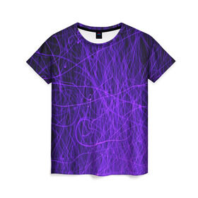 Женская футболка 3D с принтом Нити пламени 2 в Курске, 100% полиэфир ( синтетическое хлопкоподобное полотно) | прямой крой, круглый вырез горловины, длина до линии бедер | линии | огонь | пламя