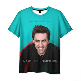 Мужская футболка 3D с принтом Наутилус Помпилиус в Курске, 100% полиэфир | прямой крой, круглый вырез горловины, длина до линии бедер | Тематика изображения на принте: наутилус помпилиус