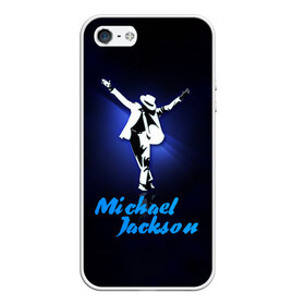 Чехол для iPhone 5/5S матовый с принтом Майкл Джексон в Курске, Силикон | Область печати: задняя сторона чехла, без боковых панелей | michael jackson | король