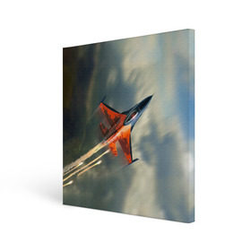 Холст квадратный с принтом Красный F16 в Курске, 100% ПВХ |  | Тематика изображения на принте: самолет