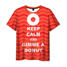 Мужская футболка 3D с принтом Gimme a donut в Курске, 100% полиэфир | прямой крой, круглый вырез горловины, длина до линии бедер | keep calm | полосы | сериал | твин пикс | текстура | фильмы