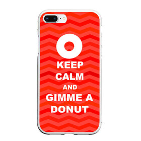Чехол для iPhone 7Plus/8 Plus матовый с принтом Gimme a donut в Курске, Силикон | Область печати: задняя сторона чехла, без боковых панелей | keep calm | полосы | сериал | твин пикс | текстура | фильмы