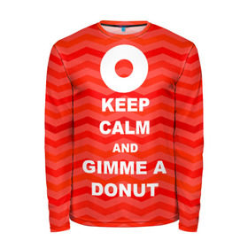 Мужской лонгслив 3D с принтом Gimme a donut в Курске, 100% полиэстер | длинные рукава, круглый вырез горловины, полуприлегающий силуэт | keep calm | полосы | сериал | твин пикс | текстура | фильмы