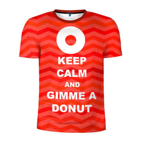 Мужская футболка 3D спортивная с принтом Gimme a donut в Курске, 100% полиэстер с улучшенными характеристиками | приталенный силуэт, круглая горловина, широкие плечи, сужается к линии бедра | keep calm | полосы | сериал | твин пикс | текстура | фильмы