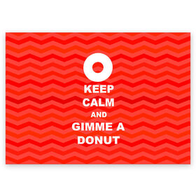 Поздравительная открытка с принтом Gimme a donut в Курске, 100% бумага | плотность бумаги 280 г/м2, матовая, на обратной стороне линовка и место для марки
 | Тематика изображения на принте: keep calm | полосы | сериал | твин пикс | текстура | фильмы