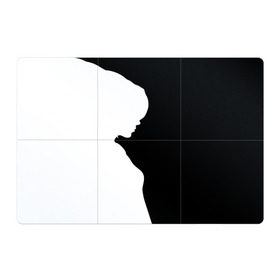 Магнитный плакат 3Х2 с принтом Силуэт девушки в Курске, Полимерный материал с магнитным слоем | 6 деталей размером 9*9 см | белое | женщина | чб | черное