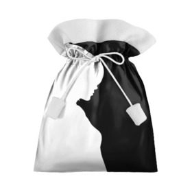 Подарочный 3D мешок с принтом Силуэт девушки в Курске, 100% полиэстер | Размер: 29*39 см | Тематика изображения на принте: белое | женщина | чб | черное