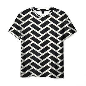 Мужская футболка 3D с принтом Кирпичики в Курске, 100% полиэфир | прямой крой, круглый вырез горловины, длина до линии бедер | pattern | узоры