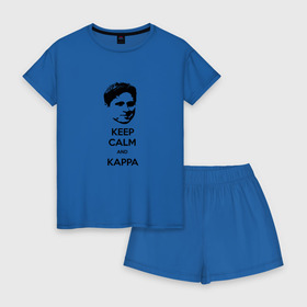 Женская пижама с шортиками хлопок с принтом Kappa в Курске, 100% хлопок | футболка прямого кроя, шорты свободные с широкой мягкой резинкой | Тематика изображения на принте: cs go | kappa | каппа | кс го