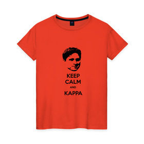Женская футболка хлопок с принтом Kappa в Курске, 100% хлопок | прямой крой, круглый вырез горловины, длина до линии бедер, слегка спущенное плечо | Тематика изображения на принте: cs go | kappa | каппа | кс го