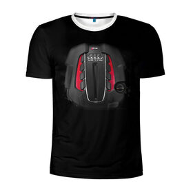 Мужская футболка 3D спортивная с принтом Мотор в Курске, 100% полиэстер с улучшенными характеристиками | приталенный силуэт, круглая горловина, широкие плечи, сужается к линии бедра | audi | ауди | машина