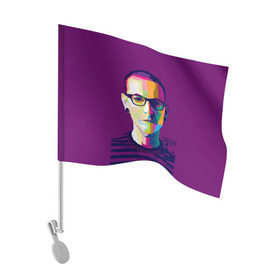 Флаг для автомобиля с принтом Честер Беннингтон в Курске, 100% полиэстер | Размер: 30*21 см | линкин парк