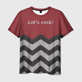 Мужская футболка 3D с принтом Let`s rock! в Курске, 100% полиэфир | прямой крой, круглый вырез горловины, длина до линии бедер | lets rock | twin peaks | давайте сделаем это | даян | даяна | диана | дэвид линч | карлик | твин пикс