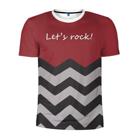 Мужская футболка 3D спортивная с принтом Let`s rock! в Курске, 100% полиэстер с улучшенными характеристиками | приталенный силуэт, круглая горловина, широкие плечи, сужается к линии бедра | lets rock | twin peaks | давайте сделаем это | даян | даяна | диана | дэвид линч | карлик | твин пикс