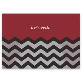 Поздравительная открытка с принтом Lets rock! в Курске, 100% бумага | плотность бумаги 280 г/м2, матовая, на обратной стороне линовка и место для марки
 | lets rock | twin peaks | давайте сделаем это | даян | даяна | диана | дэвид линч | карлик | твин пикс