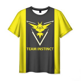 Мужская футболка 3D с принтом Team instinct в Курске, 100% полиэфир | прямой крой, круглый вырез горловины, длина до линии бедер | game | игра | игрок | инстинкт | пикачу | покемон