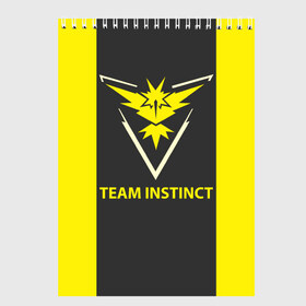 Скетчбук с принтом Team instinct в Курске, 100% бумага
 | 48 листов, плотность листов — 100 г/м2, плотность картонной обложки — 250 г/м2. Листы скреплены сверху удобной пружинной спиралью | Тематика изображения на принте: game | игра | игрок | инстинкт | пикачу | покемон