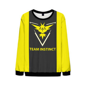 Мужской свитшот 3D с принтом Team instinct в Курске, 100% полиэстер с мягким внутренним слоем | круглый вырез горловины, мягкая резинка на манжетах и поясе, свободная посадка по фигуре | game | игра | игрок | инстинкт | пикачу | покемон