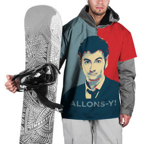 Накидка на куртку 3D с принтом ALLONS-Y! в Курске, 100% полиэстер |  | арт | десятый доктор | доктор кто | надпись | сериал | тардис | фильмы