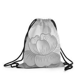 Рюкзак-мешок 3D с принтом Grey flowers в Курске, 100% полиэстер | плотность ткани — 200 г/м2, размер — 35 х 45 см; лямки — толстые шнурки, застежка на шнуровке, без карманов и подкладки | 