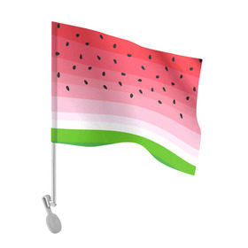 Флаг для автомобиля с принтом Арбузик в Курске, 100% полиэстер | Размер: 30*21 см | Тематика изображения на принте: pattern | trend | арбуз | зеленый | косточки | красный | мода | патерн | паттерн | розовый | текстура | тренд | фрукт | ягода