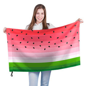 Флаг 3D с принтом Арбузик в Курске, 100% полиэстер | плотность ткани — 95 г/м2, размер — 67 х 109 см. Принт наносится с одной стороны | pattern | trend | арбуз | зеленый | косточки | красный | мода | патерн | паттерн | розовый | текстура | тренд | фрукт | ягода