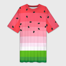 Платье-футболка 3D с принтом Арбузик в Курске,  |  | Тематика изображения на принте: pattern | trend | арбуз | зеленый | косточки | красный | мода | патерн | паттерн | розовый | текстура | тренд | фрукт | ягода