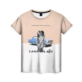 Женская футболка 3D с принтом Lana Del Rey в Курске, 100% полиэфир ( синтетическое хлопкоподобное полотно) | прямой крой, круглый вырез горловины, длина до линии бедер | 