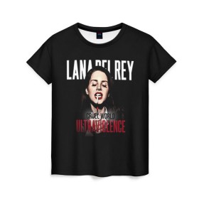 Женская футболка 3D с принтом Lana Del Rey в Курске, 100% полиэфир ( синтетическое хлопкоподобное полотно) | прямой крой, круглый вырез горловины, длина до линии бедер | lana del rey | лана дель рей