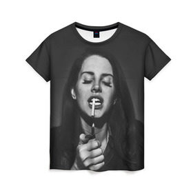 Женская футболка 3D с принтом Lana Del Rey в Курске, 100% полиэфир ( синтетическое хлопкоподобное полотно) | прямой крой, круглый вырез горловины, длина до линии бедер | lana del rey | лана дель рей