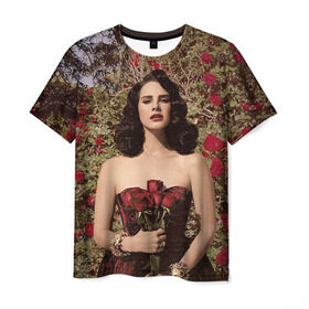 Мужская футболка 3D с принтом Lana Del Rey в Курске, 100% полиэфир | прямой крой, круглый вырез горловины, длина до линии бедер | Тематика изображения на принте: lana del rey | лана дель рей