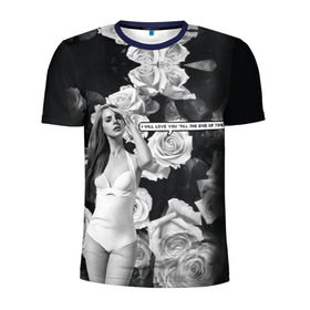 Мужская футболка 3D спортивная с принтом Lana Del Rey в Курске, 100% полиэстер с улучшенными характеристиками | приталенный силуэт, круглая горловина, широкие плечи, сужается к линии бедра | Тематика изображения на принте: lana del rey | лана дель рей
