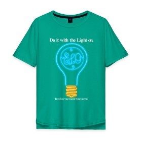 Мужская футболка хлопок Oversize с принтом The Electric Light Orchestra в Курске, 100% хлопок | свободный крой, круглый ворот, “спинка” длиннее передней части | electric | electronic | elo | light | music | orchestra | музыка | электронная | эло