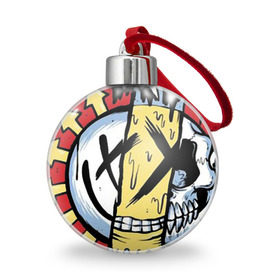 Ёлочный шар с принтом MIXED UP Blink-182 в Курске, Пластик | Диаметр: 77 мм | 3 | mixed | rock | музыка | рок | череп
