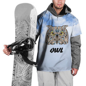 Накидка на куртку 3D с принтом Owl в Курске, 100% полиэстер |  | owl | животные | полуночник | природа | сова | сыч | филин | этника