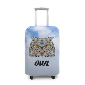 Чехол для чемодана 3D с принтом Owl в Курске, 86% полиэфир, 14% спандекс | двустороннее нанесение принта, прорези для ручек и колес | owl | животные | полуночник | природа | сова | сыч | филин | этника