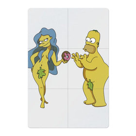 Магнитный плакат 2Х3 с принтом Симпсоны в Курске, Полимерный материал с магнитным слоем | 6 деталей размером 9*9 см | bart | homer | love | simpsons | адам | барт | гомер | ева | любовь | мульт | мультфильм | пончик | симпсоны