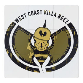 Магнитный плакат 3Х3 с принтом West Coast Killa Beez в Курске, Полимерный материал с магнитным слоем | 9 деталей размером 9*9 см | Тематика изображения на принте: clan | east | ghostface | gza | hip hop | killer | method man | rap | rza | shaolin | west | wu tang | ву тэнг | нью йорк | пчела | рэп | хип хоп | шаолинь