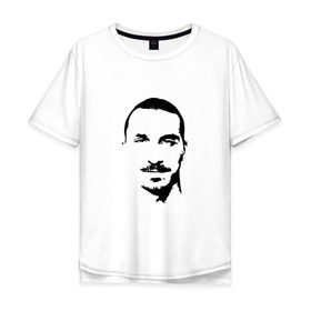 Мужская футболка хлопок Oversize с принтом Златан Ибрагимович в Курске, 100% хлопок | свободный крой, круглый ворот, “спинка” длиннее передней части | 