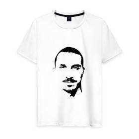 Мужская футболка хлопок с принтом Златан Ибрагимович в Курске, 100% хлопок | прямой крой, круглый вырез горловины, длина до линии бедер, слегка спущенное плечо. | 