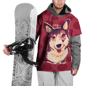 Накидка на куртку 3D с принтом Корги в Курске, 100% полиэстер |  | corgi | dog | pembroke | welsh corgi | вельш корги | пемброк | пес